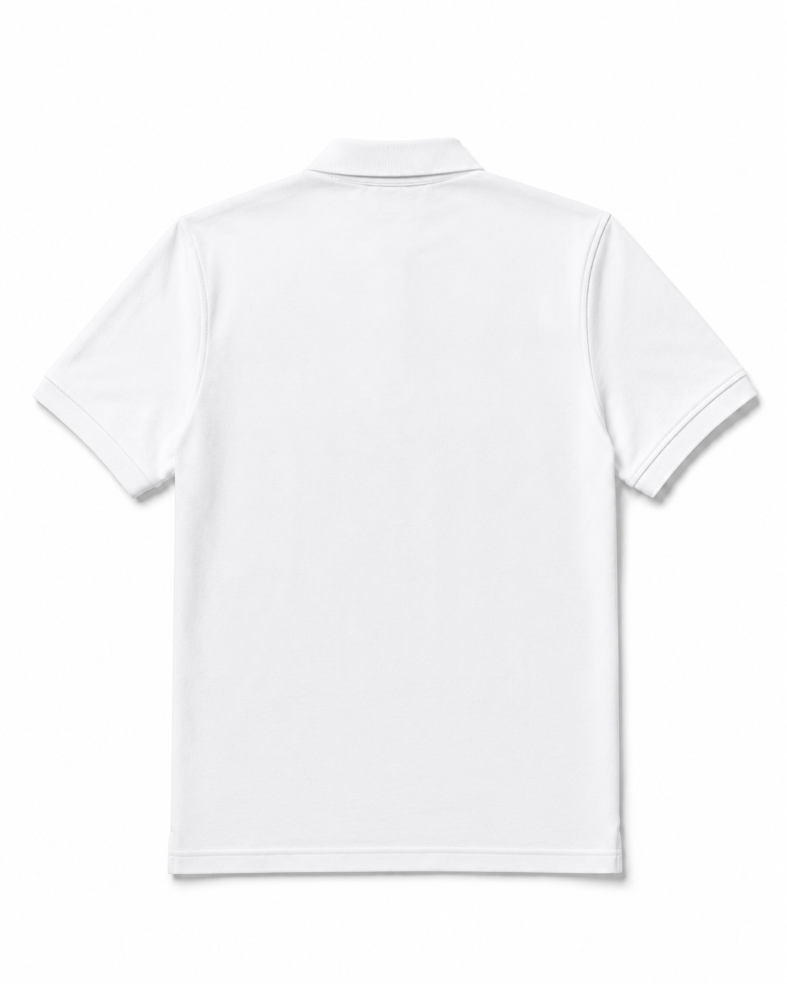 Polo-Neck White T-Shirt