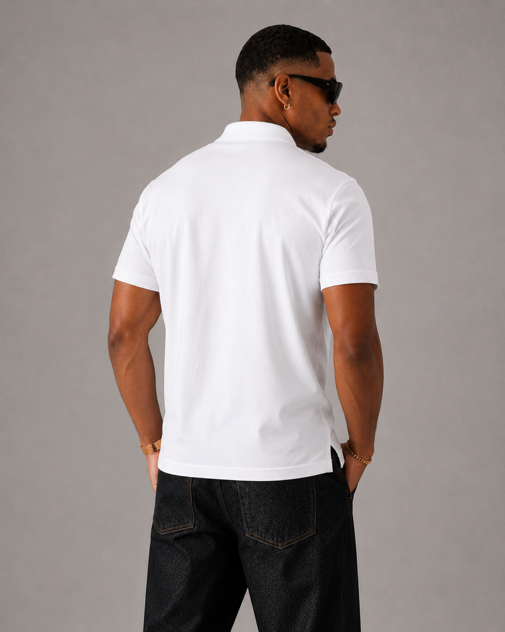 Polo-Neck White T-Shirt Route99 & Co.