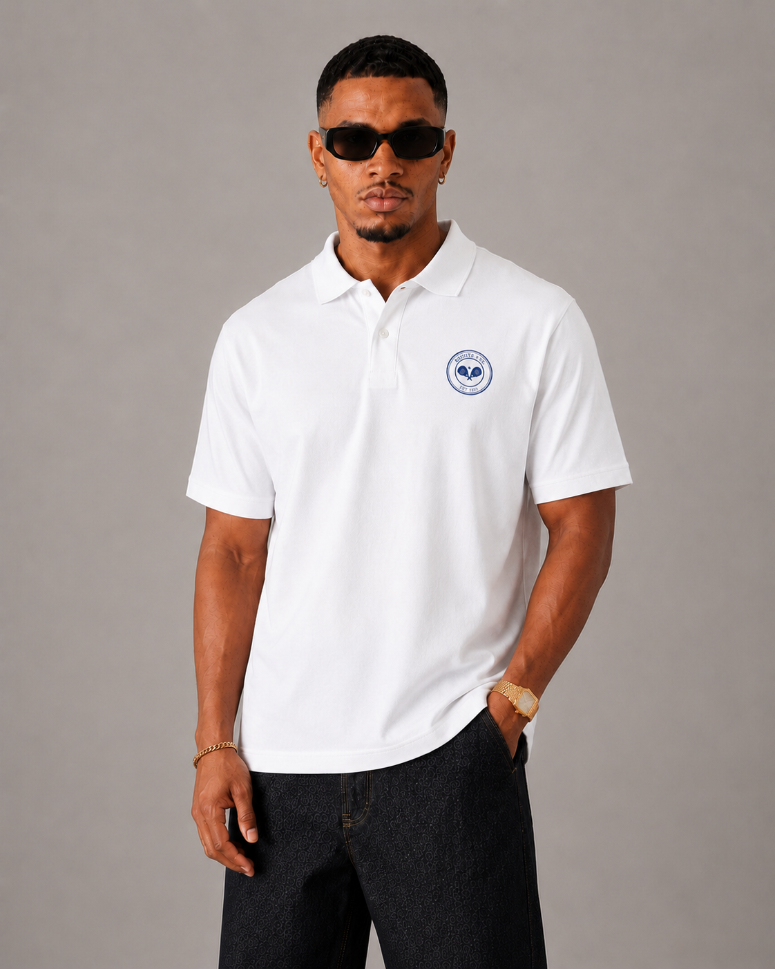 Polo-Neck White T-Shirt Route99 & Co.