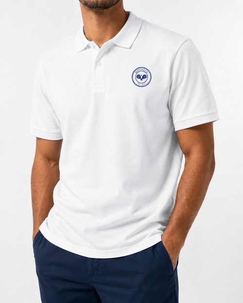 Polo-Neck White T-Shirt